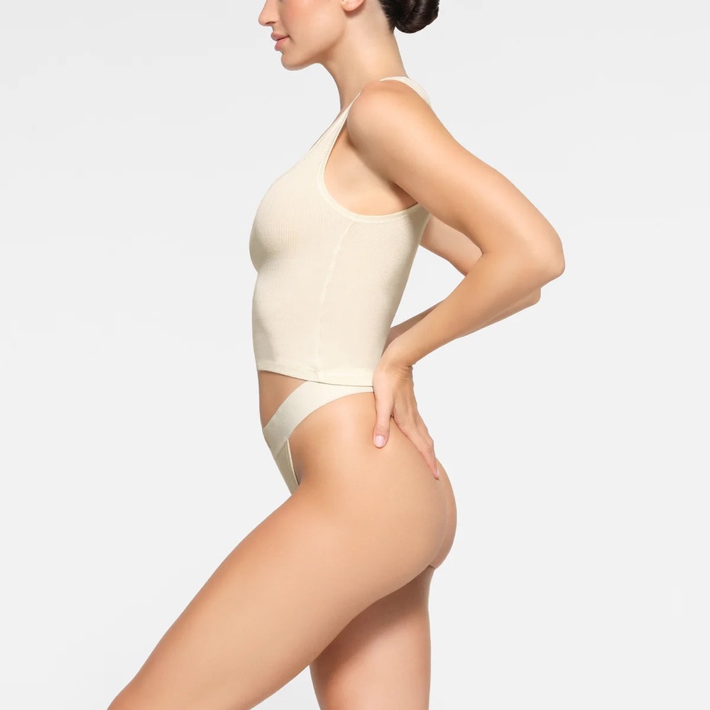 SKIMS Cotton Rib Tank | Bone - Picture 3 of 16
